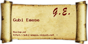 Gubi Emese névjegykártya